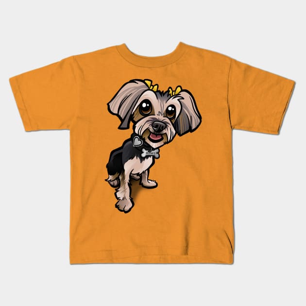 Yorkie Kids T-Shirt by binarygod